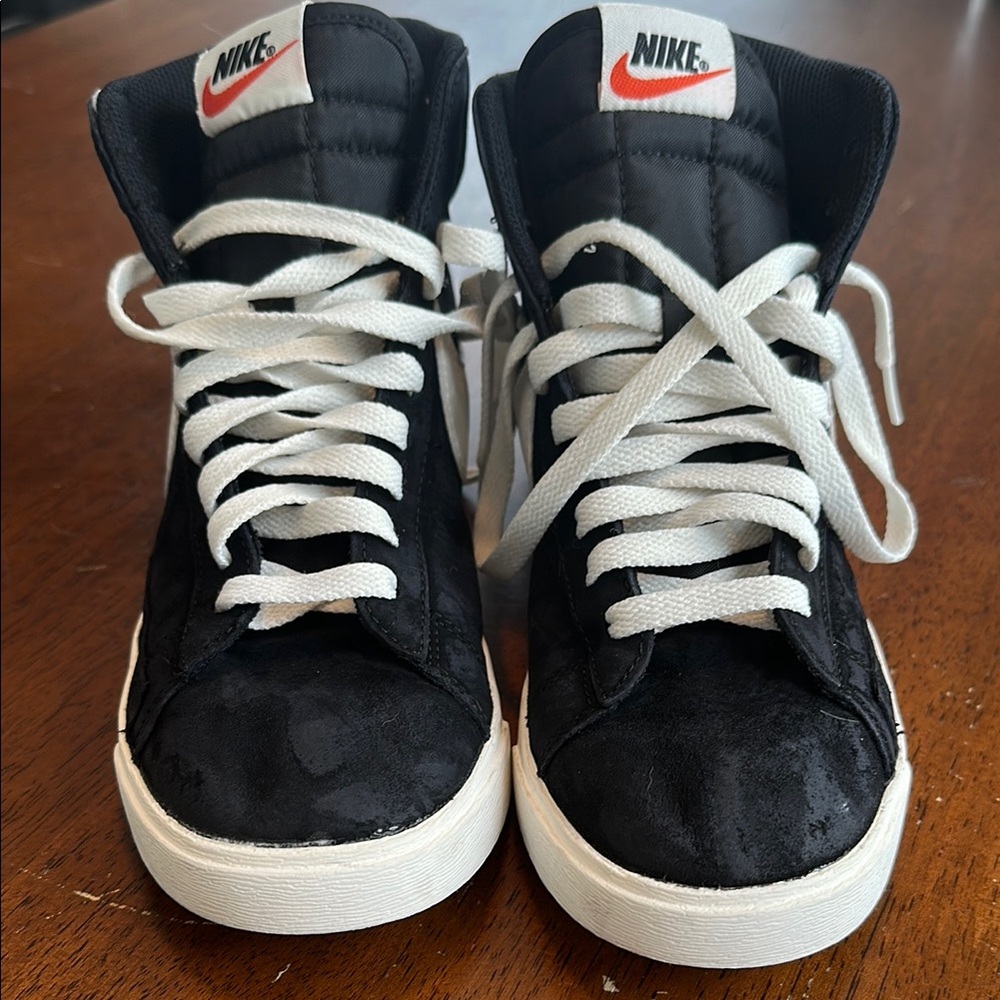Women’s Black and White High-Top Nike Blazer’s, size 8